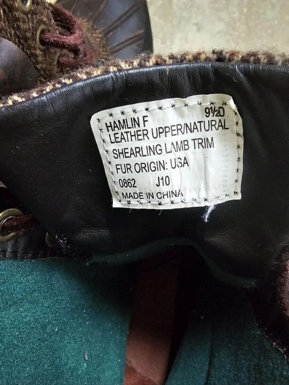 Polo by Ralph Lauren Brown Leather & Tweed Men's Lace-Up Boots